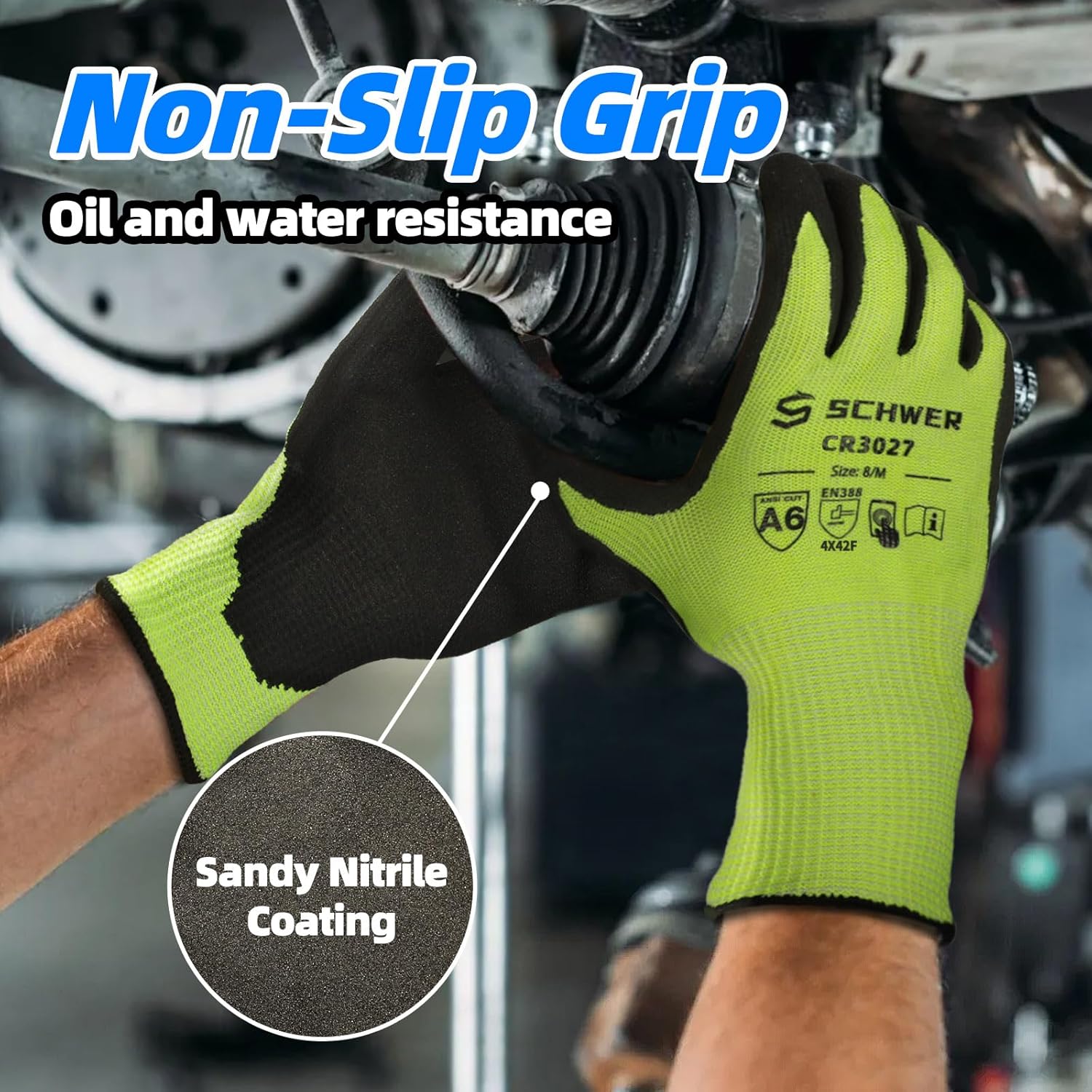 2 Pairs Cut Resistant Gloves ANSI A6/A7 (Send Randomly) Cut Proof Work Gloves, Touchscreen