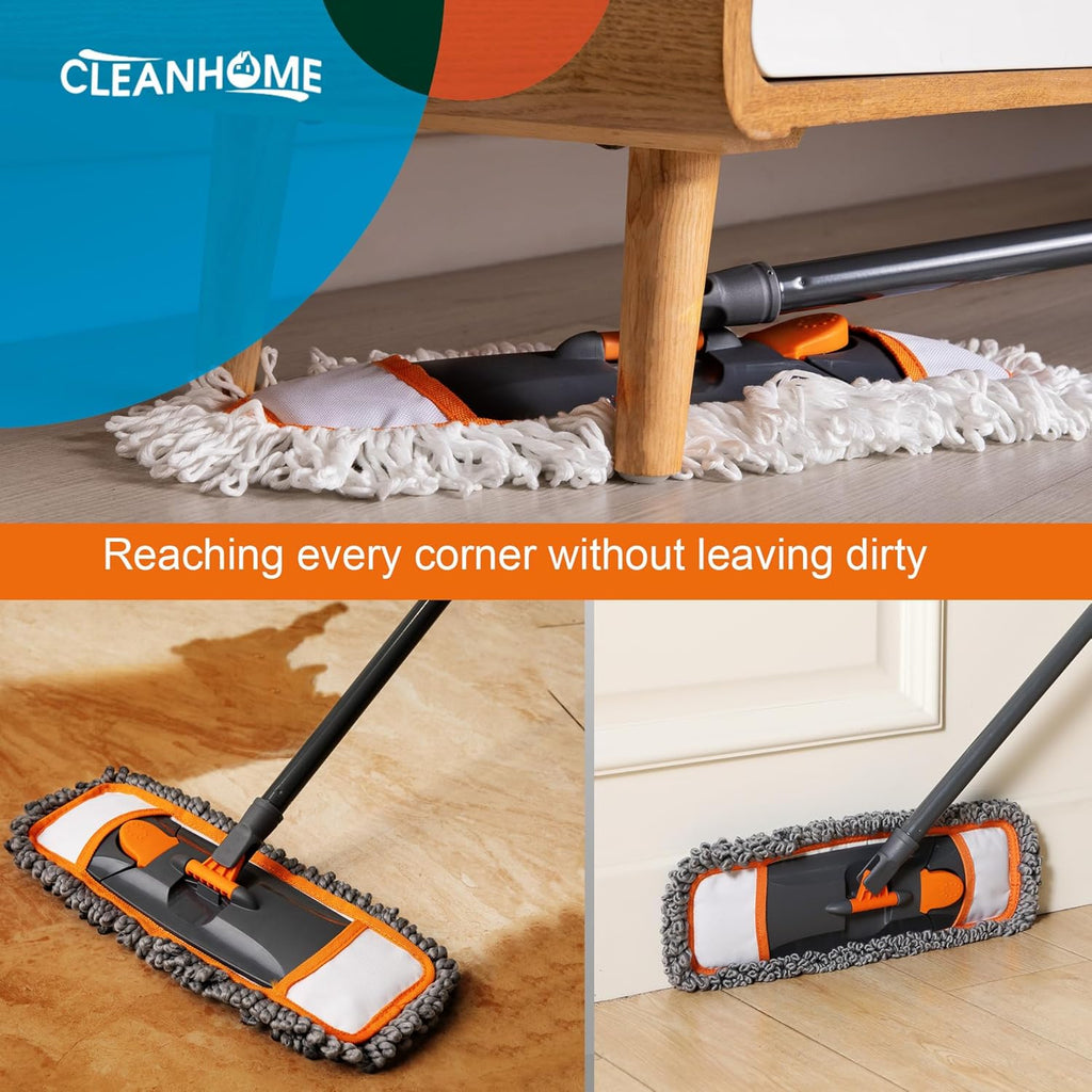 Mops for Floor Cleaning with 3 Different Washable Pads and Extendable 55” Long Handle, Multifunction Dust Mop for