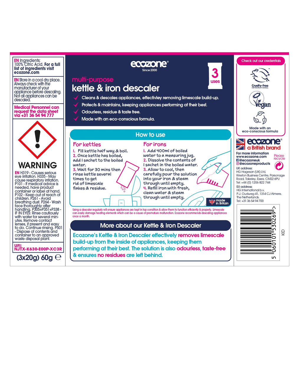 Kettle & Iron Descaler (3x20g)