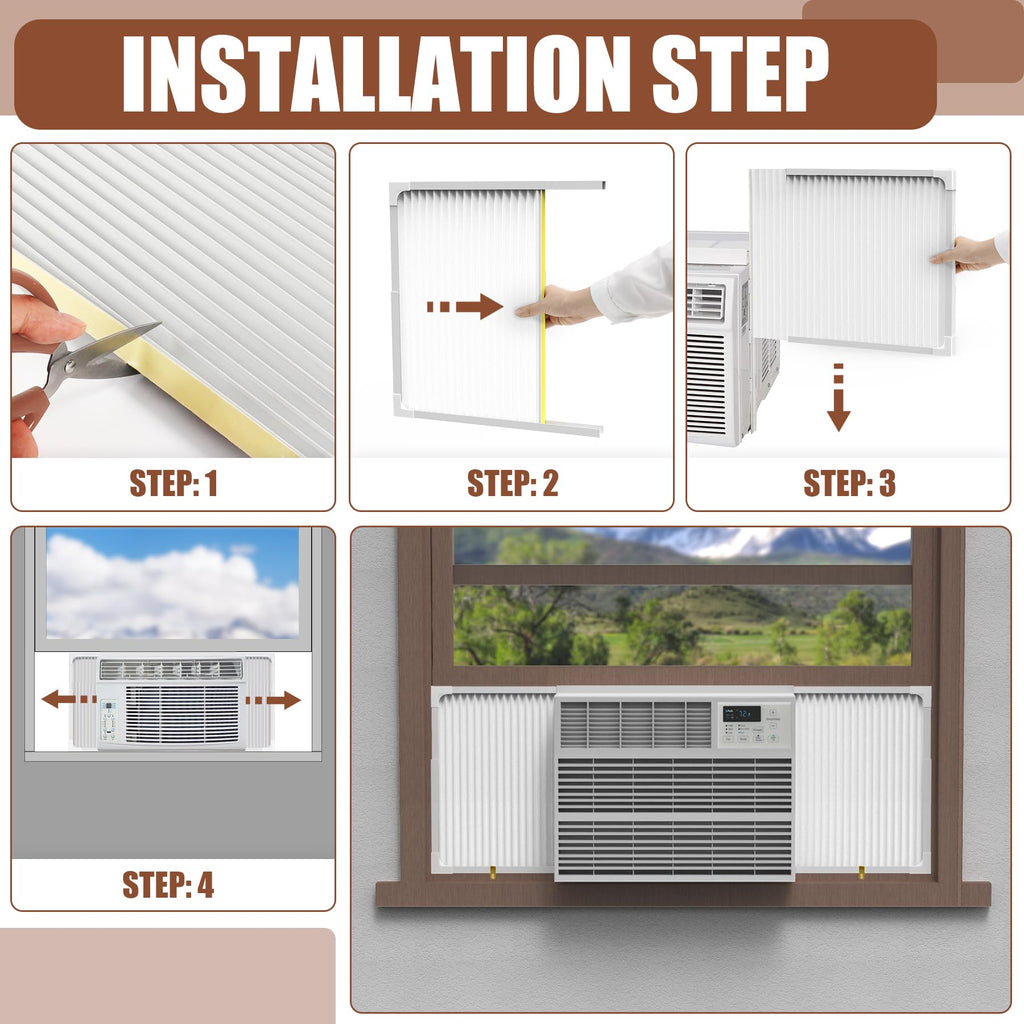 BJADE'S Window Air Conditioner Side Panels with Adjustable Frame Size Suitable for Different Window AC Unit