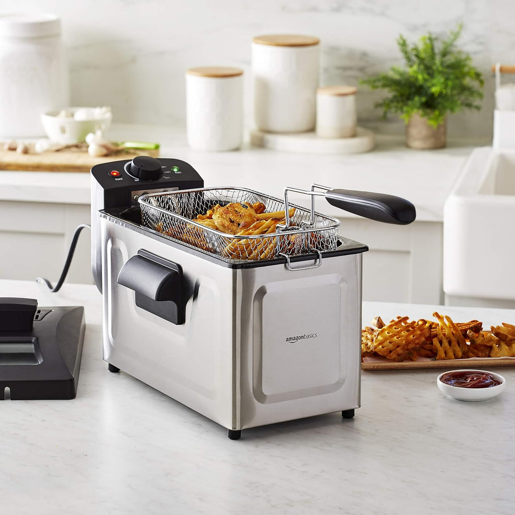 3.2-Qt (3.0L) Electric Deep Fryer with Adjustable Temperature Control, Easy Draining Basket, Viewing Window