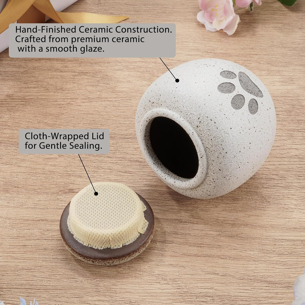 Pet Urn for Dogs Cats 2.76 Inch Small Urn for Pet Ashes Cremation Keepsake Urns Ceramic Mini Urns for Ashes Pet