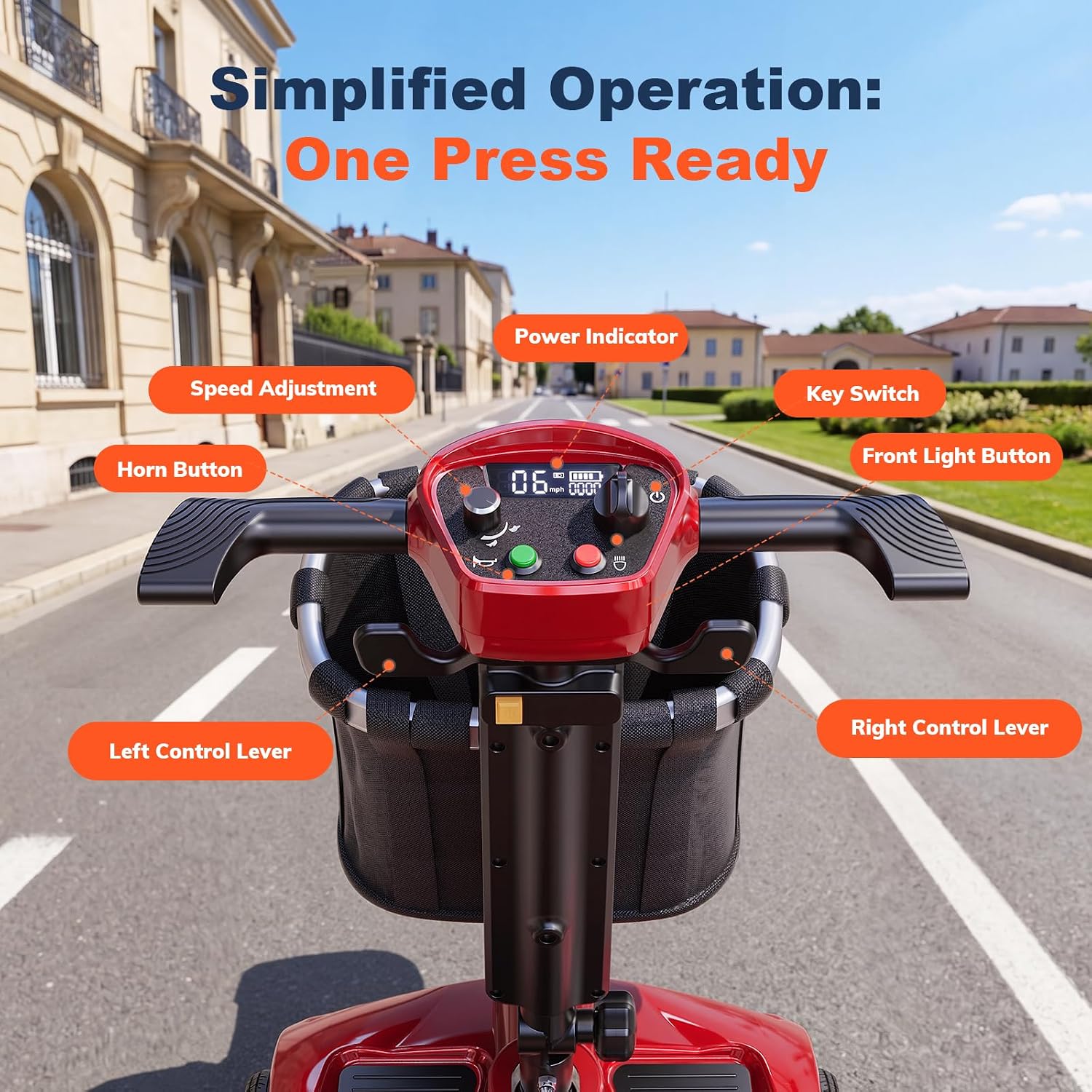 Lightweight Folding Mobility Scooter for Seniors & Adults, 42 lb Portable 4 Wheel Motorized Scooter, 20/40 Miles