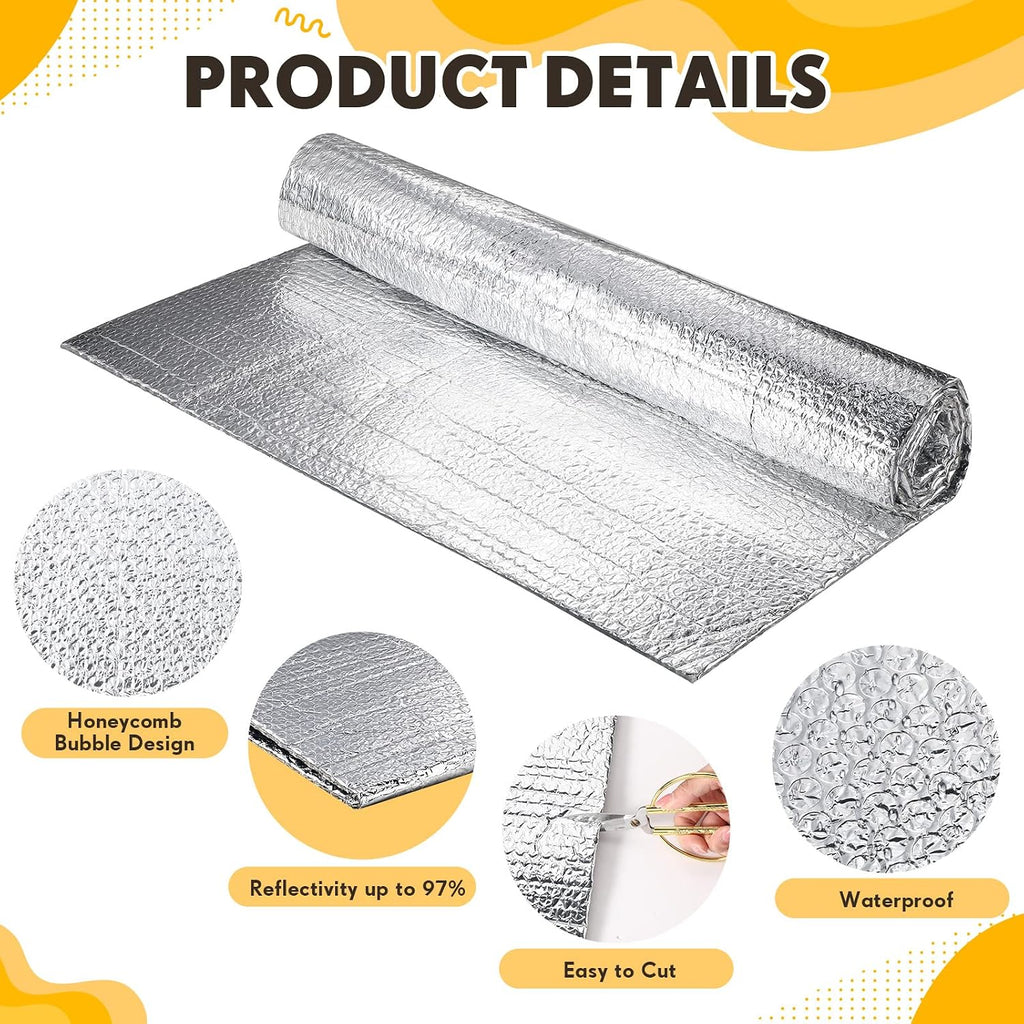 24 Pcs Garage Door Insulation Panels Kits Double Bubble Reflective Aluminum Foil Radiant Barrier Thermal Insulation