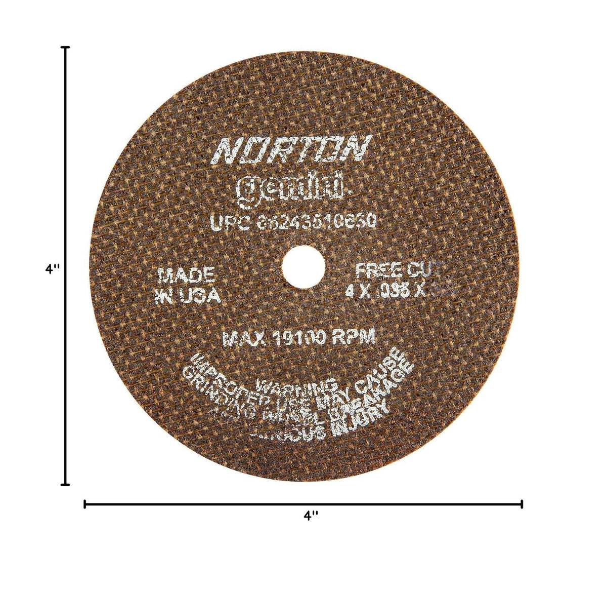 Norton 66243510630 E2279811 4"x.035"x3/8" Gemini Cutoff Wheel Free