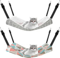 2 Pack Cat Hammock for Cage, Catio Accessories Reversible Soft Cats Bed with Adjustable Straps and Hooks Double-Sided