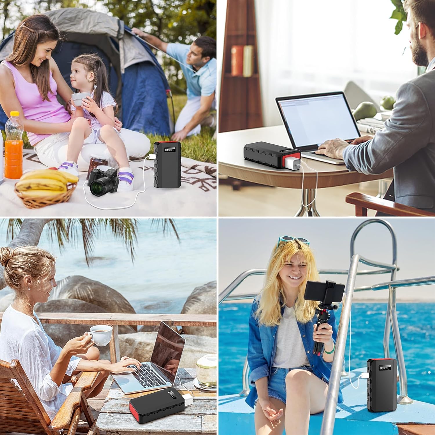 88Wh Portable Power Station 24000mAh Camping Solar Generator(Solar Panel Not Included) Lithium Battery Power 110V/65W