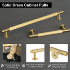 Solid Brass Appliance Pull 18 Inch, Glod Long Cabinet Handles