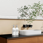 Hand Soap Dispenser for Bathroom, White & Silver