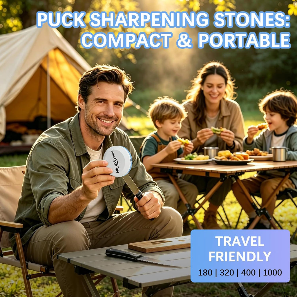 Sharpening Stones, 2-Pack Dual Grit Whetstones 180/320 & 400/1000 | Sharpener for Knives & Tools, Portable Whetstone