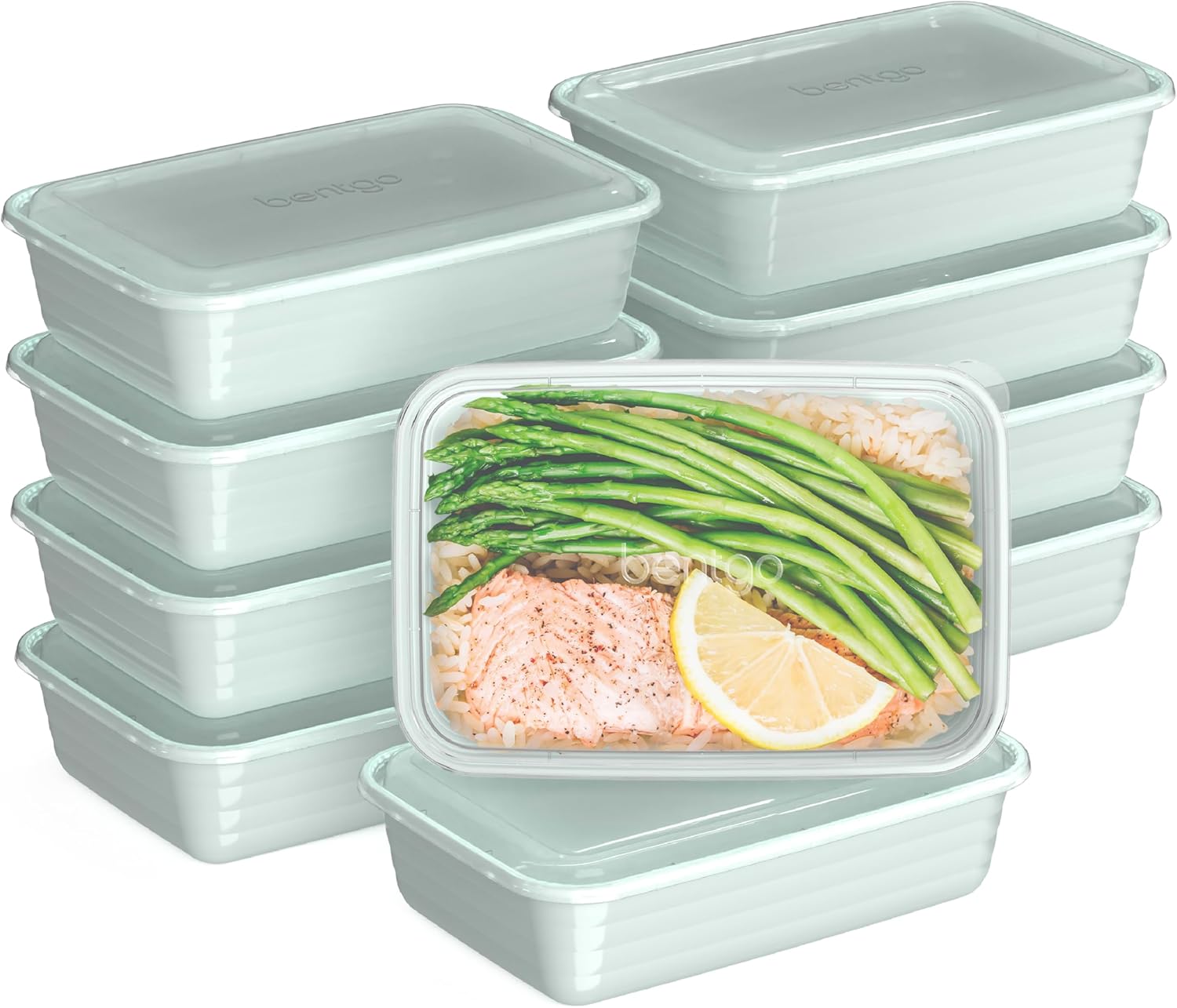 Prep - 20-Piece 1-Compartment Reusable Meal Prep Containers with Lids, PFAS & BPA Free Materials, Durable, Microwave