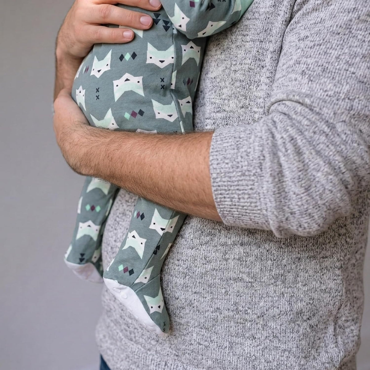 – Zipper Organic Sleeper Footed Onesies Sleeper Baby Pajamas with Inseam Zipper