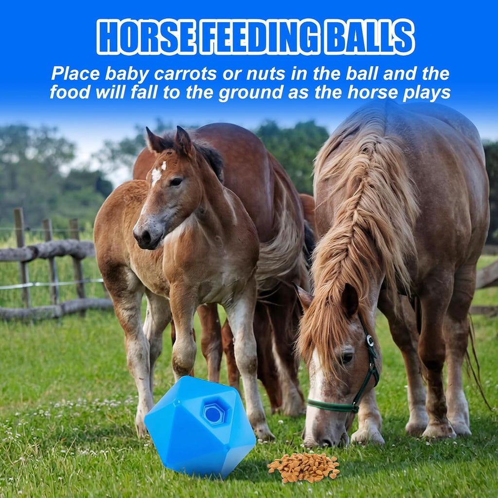 1 Pack Horse Treat Ball, 9" Feeder Toy for Horses, Blue