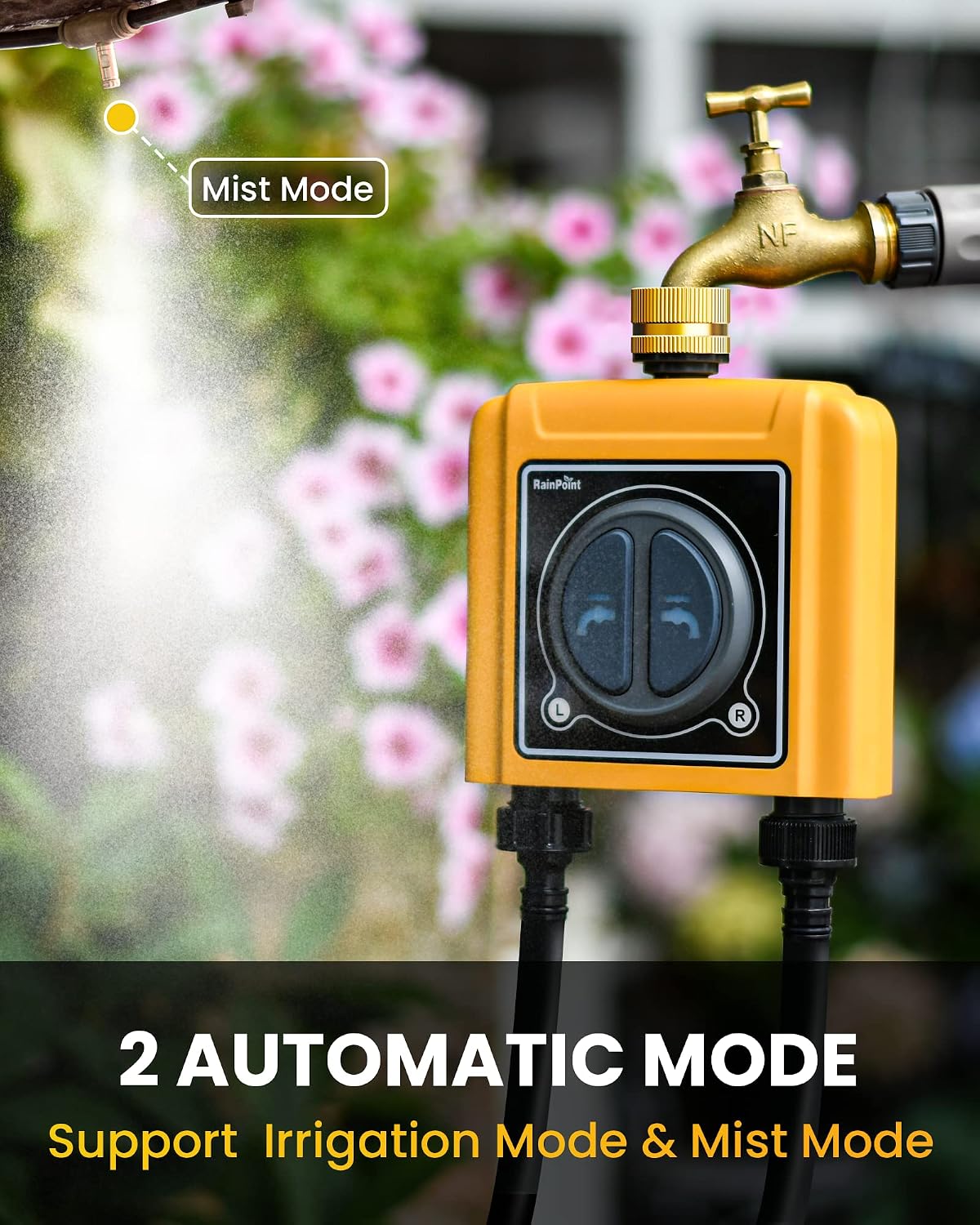 WiFi Hose Timer, Smart Water Timer for Garden, Drip Irrigation Controller System with Wi-Fi Hub Automatic Manual
