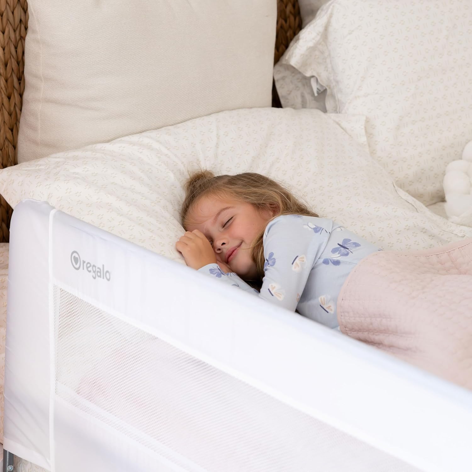 Swing Down Toddler Bed Rail Guard, NO Tools Required, Bed Rail for Toddlers with Patented Gap Guard, Toddler Bed