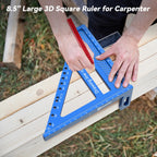 Housolution 8.5 Inch 3D 6-in-1 Carpenter Square (1/16" Precision), Blue