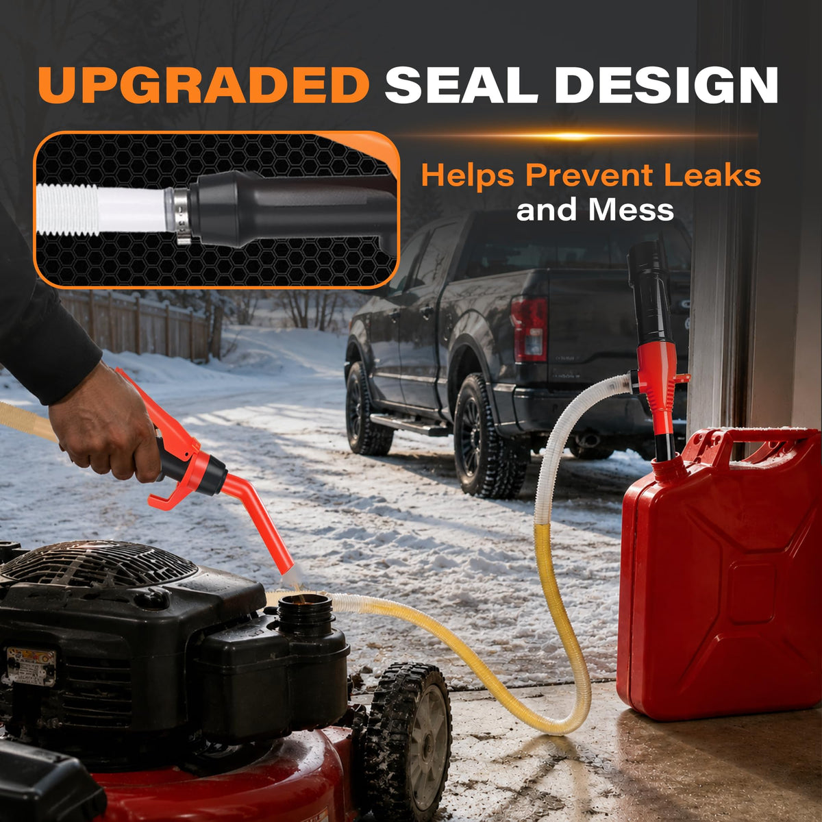 Fuel Transfer Pump Battery Powered, 2.4 GPM Electric Pump for Gasoline Red