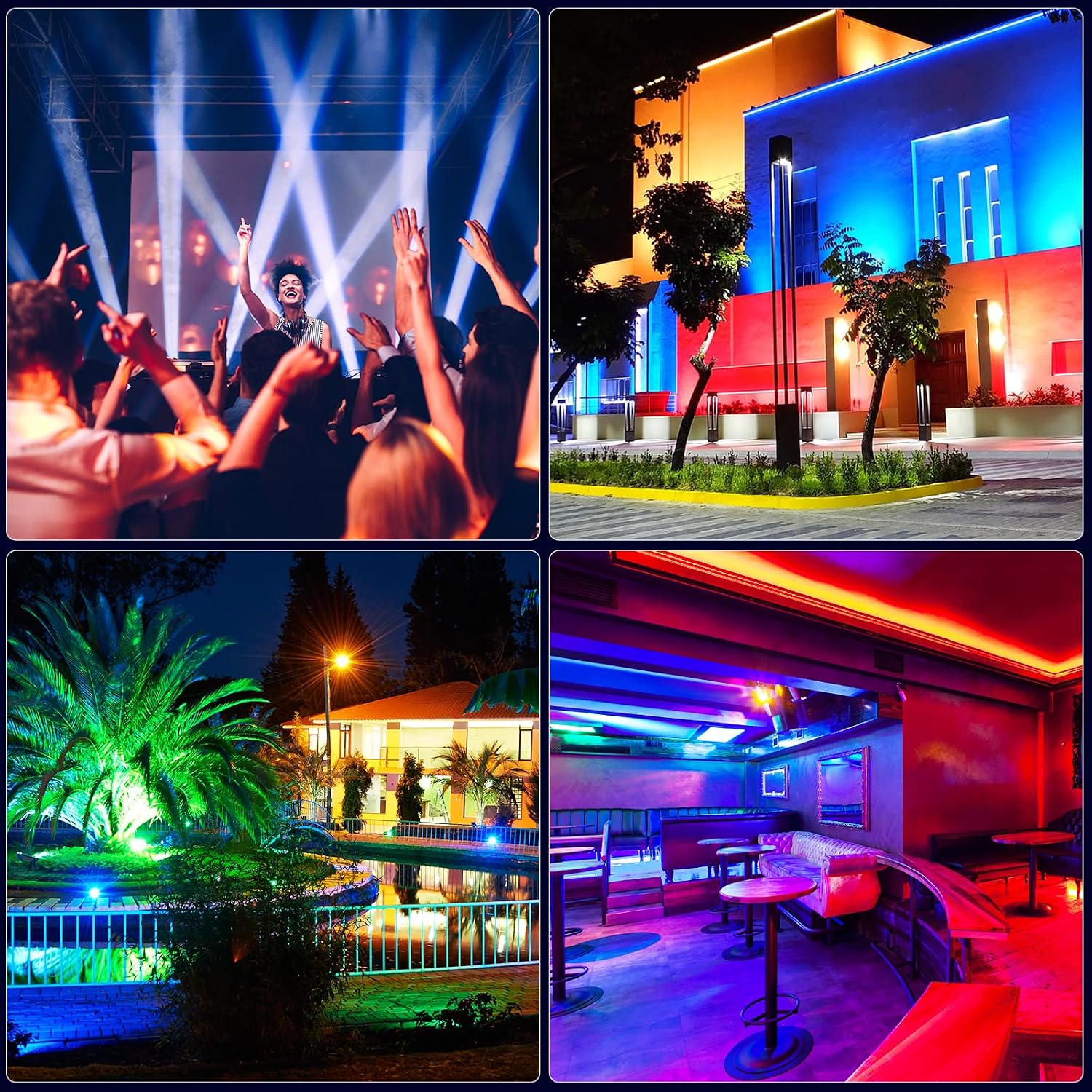 8 Eye LED Wall Wash Light Bar, 120W RGBW 4IN1 Moving Head Stage Lights, DMX512 and Sound-Activated Control Stage