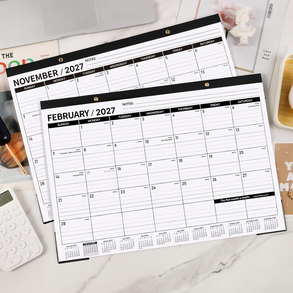 2027 Desk Calendar - JAN. 2027 - DEC 2027, 12 Months Large Desk Calendar 2027, 17" x 12", Desk Pad, Large Ruled