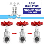 2" NPT S-Type Wye Pattern Globe Valve, Stainless Steel, Female Thread, DN50