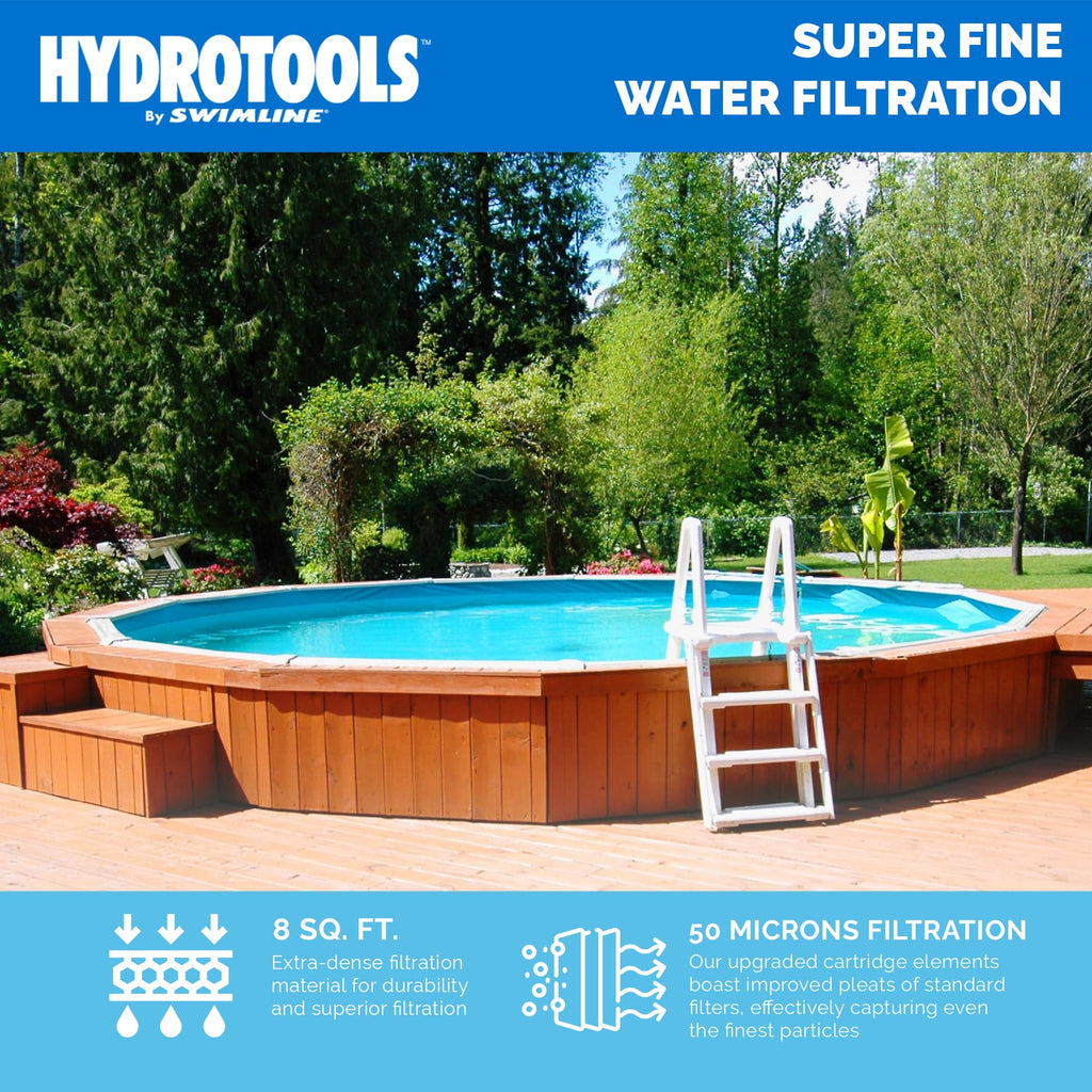 HYDROTOOLS 5-Pack Above-Ground Pool Cartridge Filter Replacement, 8 Sq Ft Element