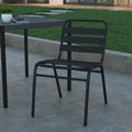 Black Stacking Metal Dining Chair