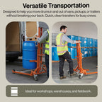 Hydraulic Drum Lift for 55-Gallon Drums, 550 LB Capacity