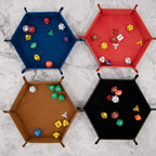 4 Pieces Dice Tray Hexagon Dice Rolling Trays Folding Dices Holder