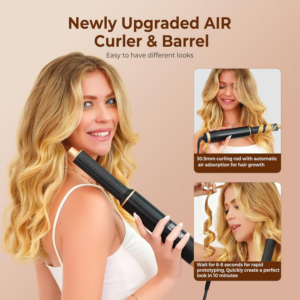 5 in 1 Blow Dryer Brush Set, Detachable Hot Air Styler & Hair Dryer Brush for Women, Negative Ion Blowout Brush with