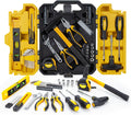 57-Piece Home Tool Kit, Household Essential Hand Tool Set with Durable Plastic Toolbox, Perfect for Home Repair