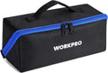 Tool Bag, 10" Wide Mouth Utility Tool Bag with Zipper, Heavy Duty Tool Storage Bag, Multipurpose Tool Case Small Tool