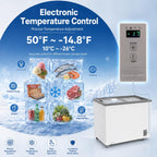 Commercial 7.0 Cu.Ft Ice Cream Display Freezer, Flat‑Top Sliding Glass Door