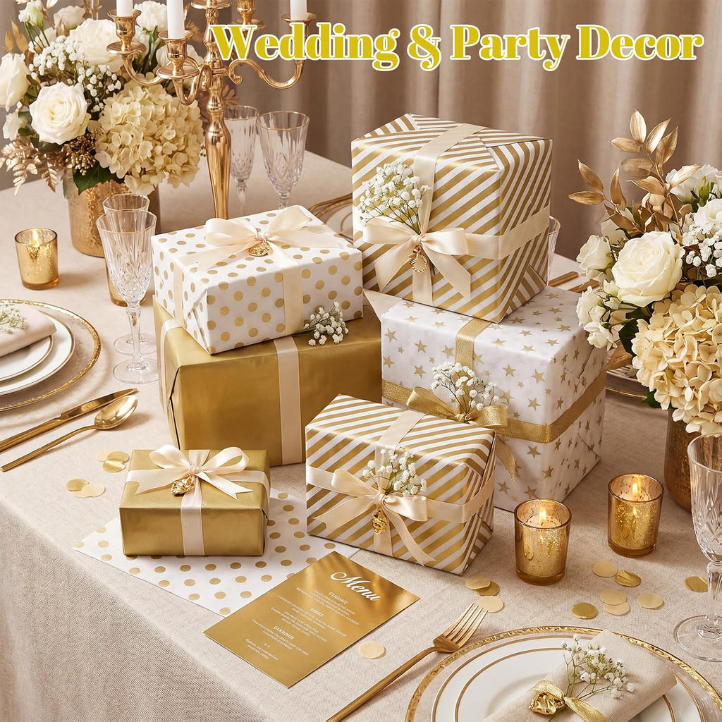 120 Sheets Gold Tissue Paper for Gift Bags 20 x 14 Inch