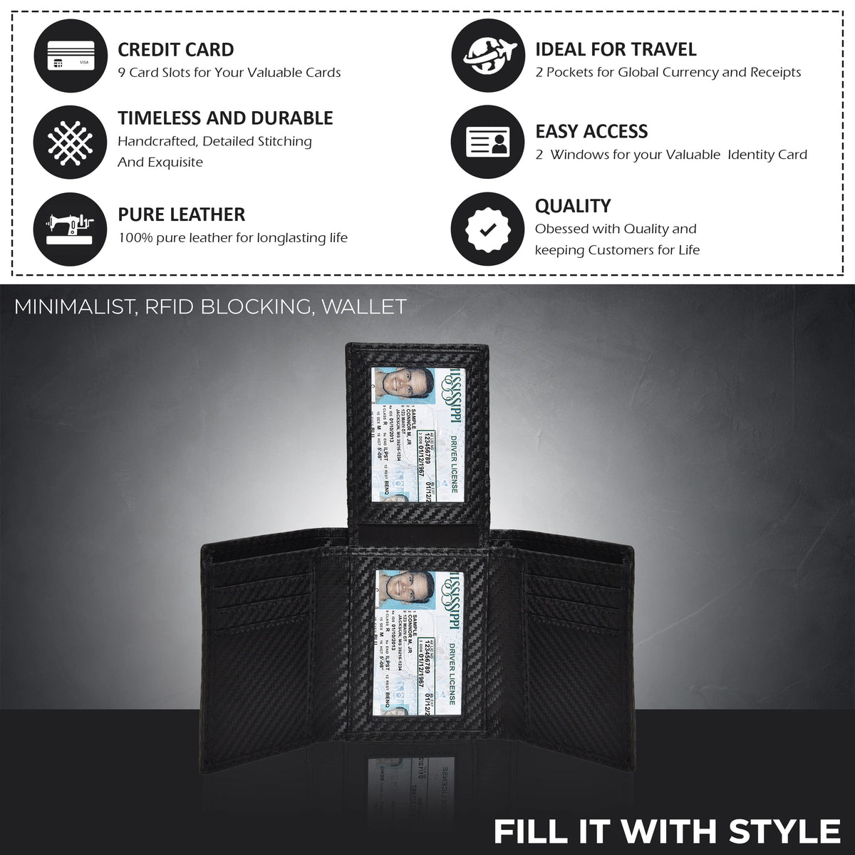 Trifold Wallet for Men