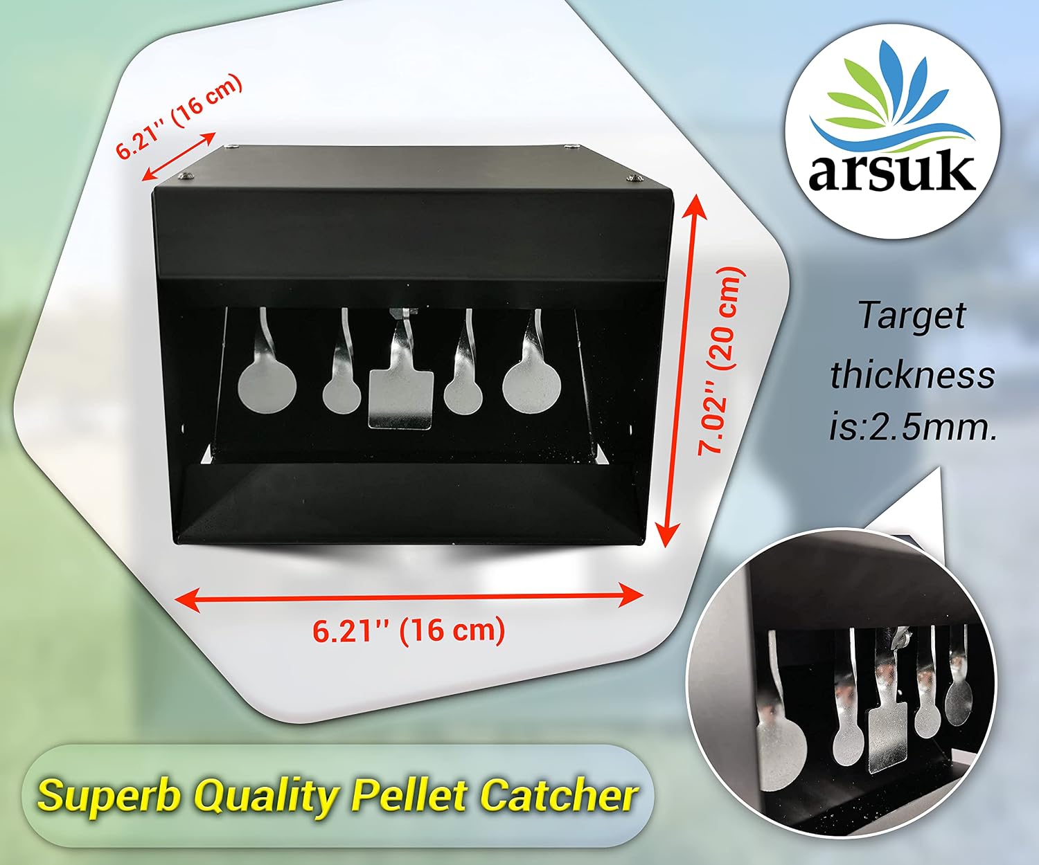 Self-Resetting Air Rifle Shooting Target, Heavy-Duty Metal Frame for Airsoft Rimfire Pellet BB Gun Target, Compatible