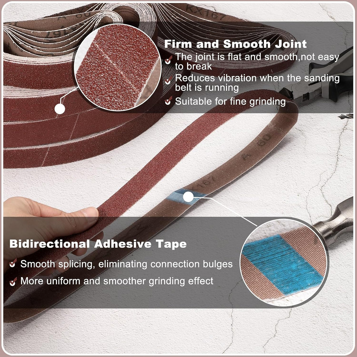 HARFINGTON 6 x 89 Inch Sanding Belts, 10 Pcs 320 Grits Aluminum Oxide