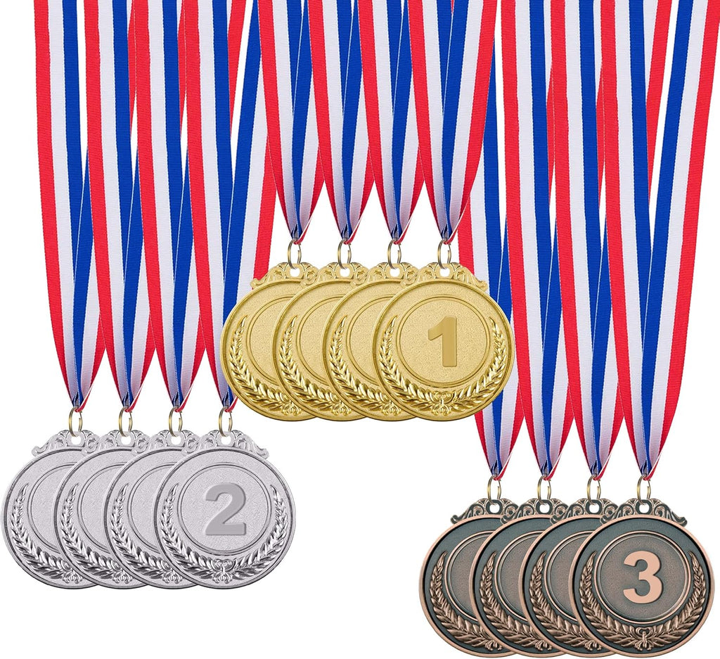 12/24/48/96 Pieces Gold Silver Bronze Award Medals, Olympic Style Winner Medals Gold Silver Bronze Prizes for Sports