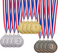 12/24/48/96 Pieces Gold Silver Bronze Award Medals, Olympic Style Winner Medals Gold Silver Bronze Prizes for Sports