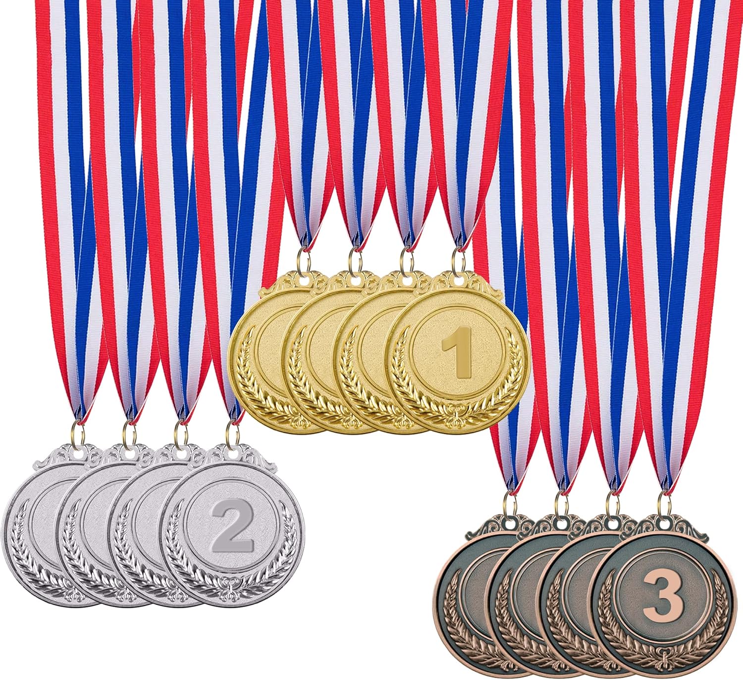 12/24/48/96 Pieces Gold Silver Bronze Award Medals, Olympic Style Winner Medals Gold Silver Bronze Prizes for Sports
