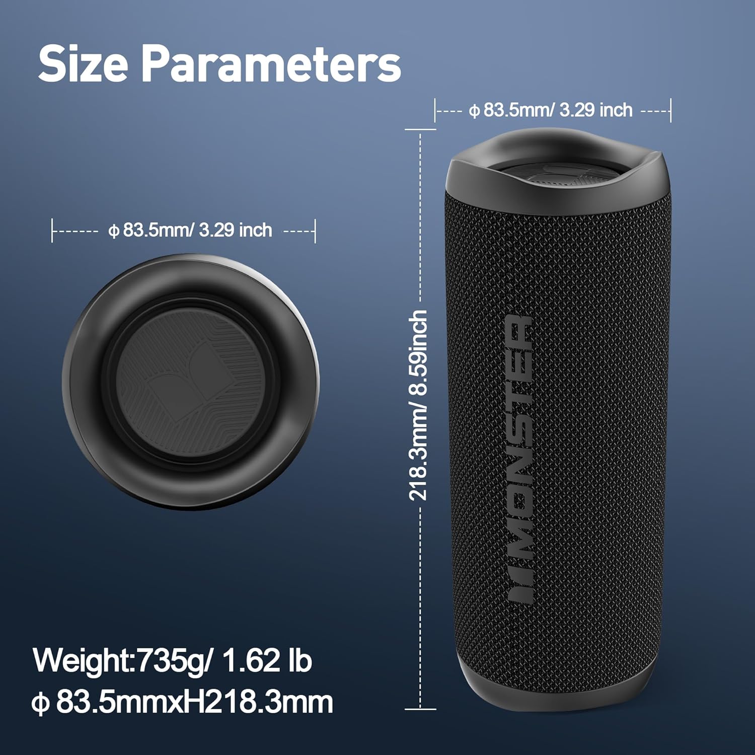 Bluetooth Speaker, Wireless Portable Outdoor Bluetooth Speakers, 60W True Wireless Stereo IPX8 Waterproof, Dual