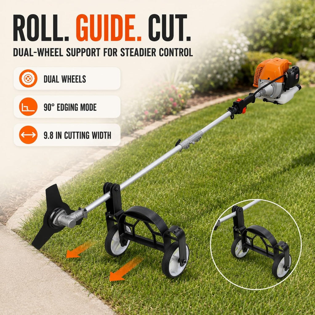 Gas Weed Eater 52cc 8-in-1, Brush Cutter, Hedge Trimmer and Pole Saw (Orange-2026)