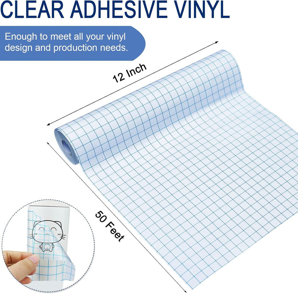 Transfer Tape for Vinyl -12" x 50 FT w/Alignment Grid Transfer Paper Tape