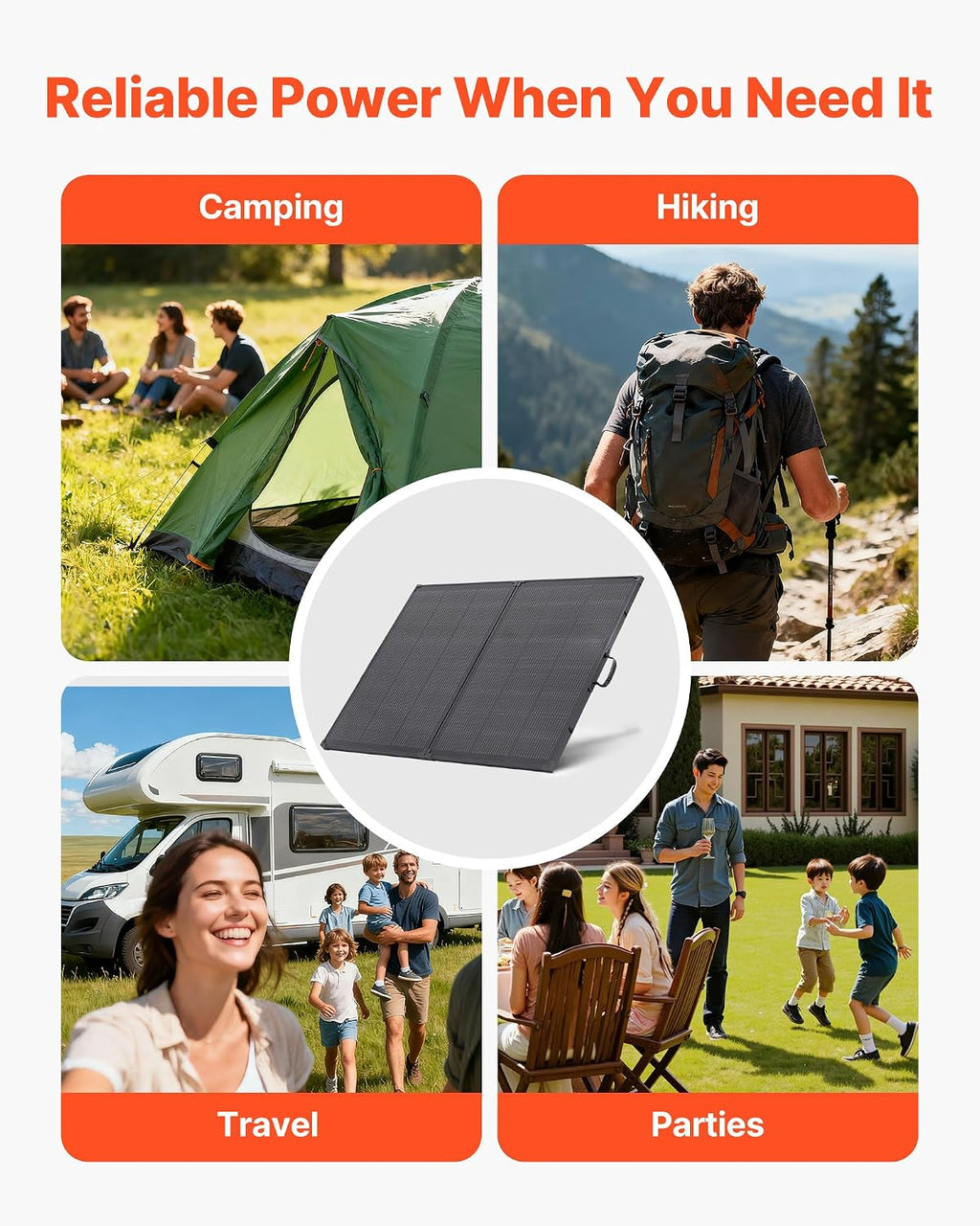200W Foldable Solar Panel with Frame, 23% High-Efficiency Portable Monocrystalline Solar Panel Charger with 30A PWM