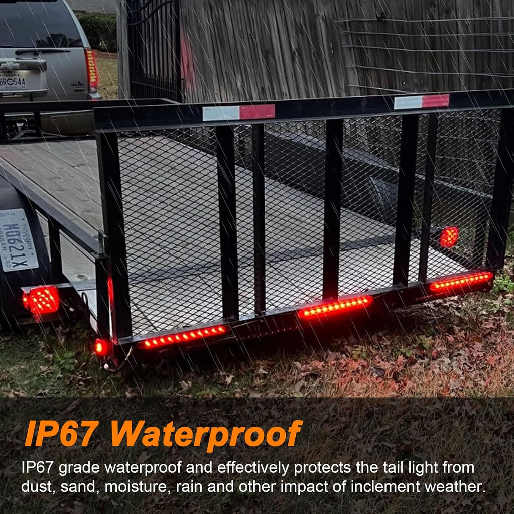 Submersible LED Trailer Light Kit with Wiring Harness for Boat RV Camper