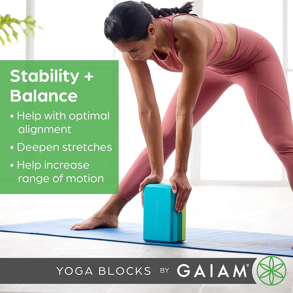 Yoga Block - Supportive Latex-Free Eva Foam - Soft Non-Slip Surface with Beveled Edges for Yoga, Pilates, Meditation