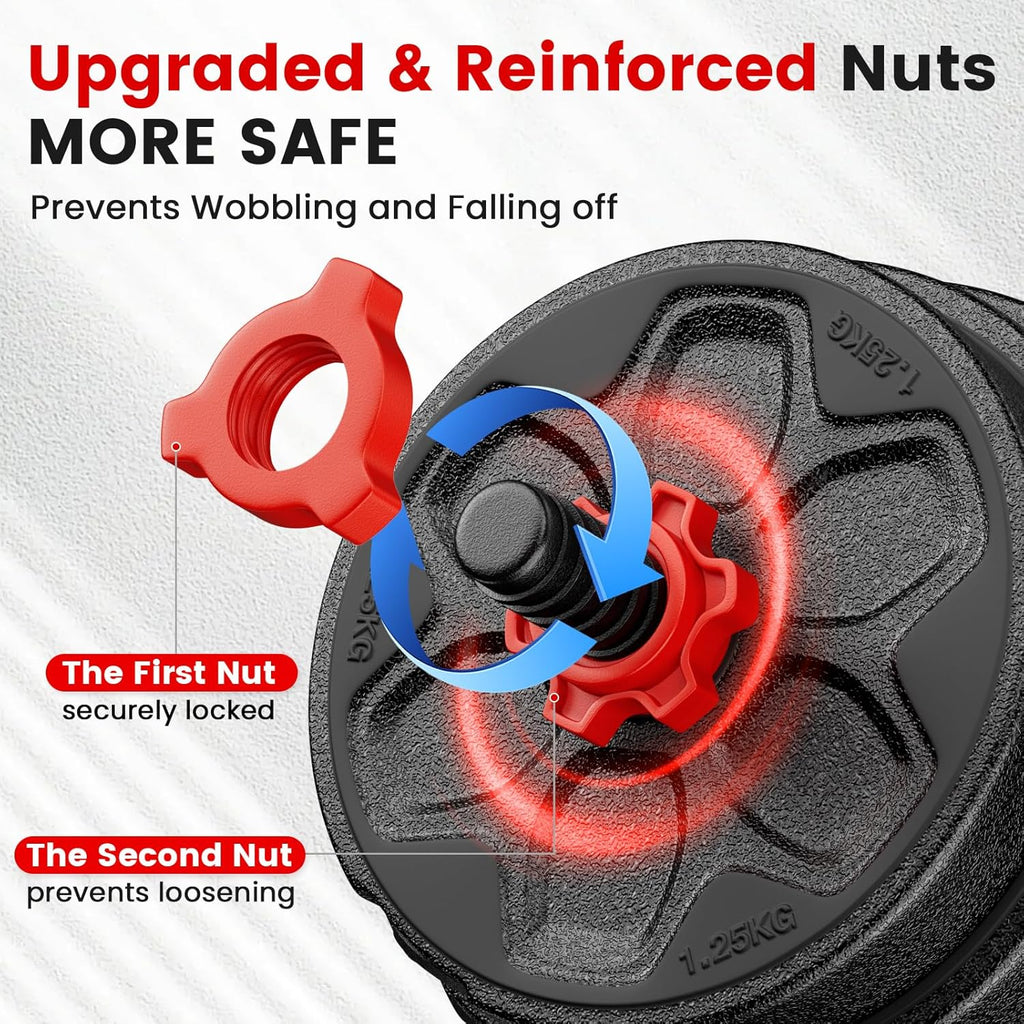 Adjustable Dumbbell Set, 20/33/45/70/90lbs Free Weight Set with Connector, 4 in1 Dumbbells Set Used as Barbell