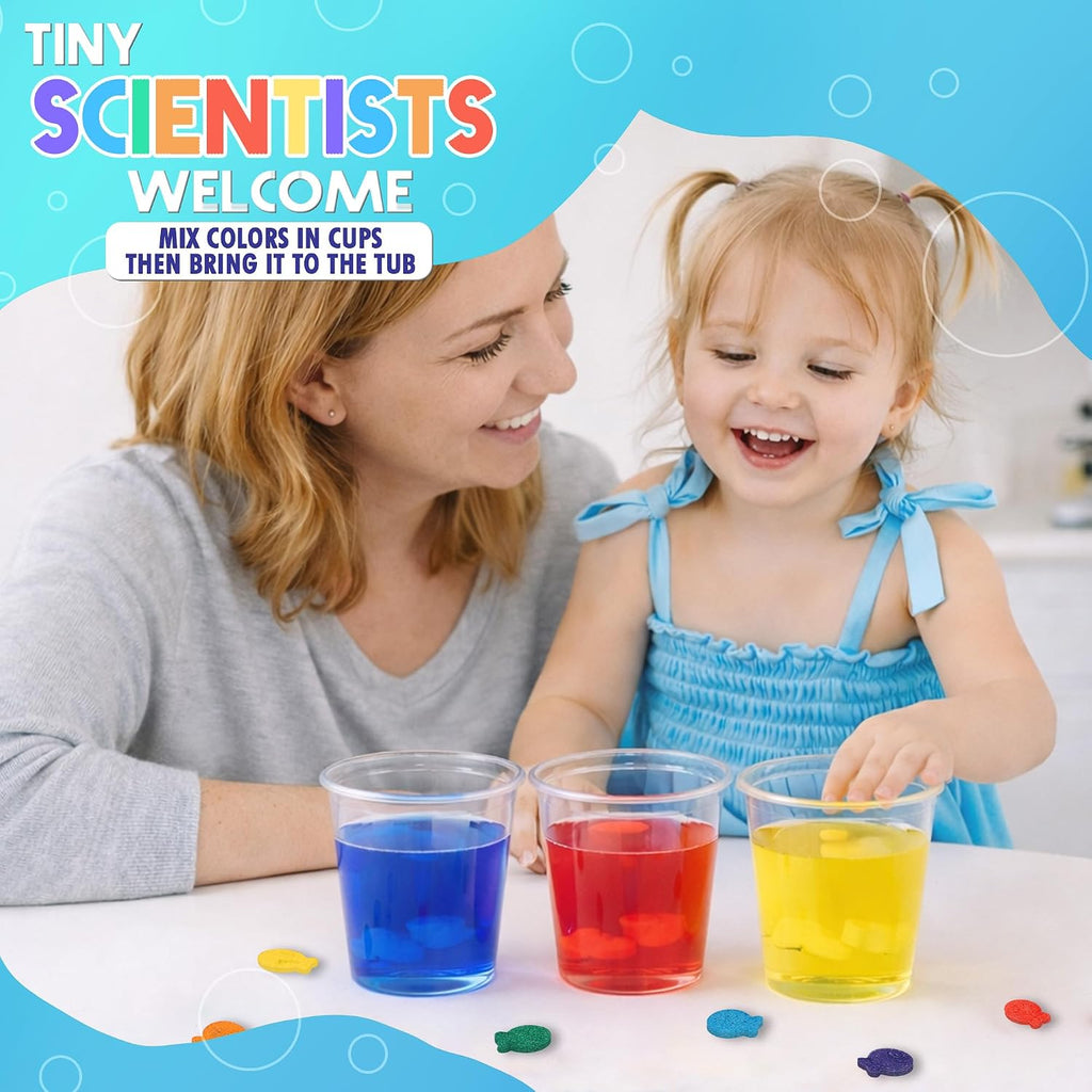 Bath Color Tablets for Kids, 150 Fizzy Bath Bombs & Bath Toys
