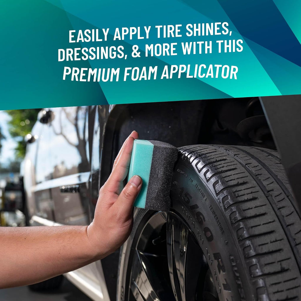 Wonder Wave Durafoam Tire Shine Applicator Foam Pads, 2 Pack | Contoured Durafoam pads hug tire sidewalls for even