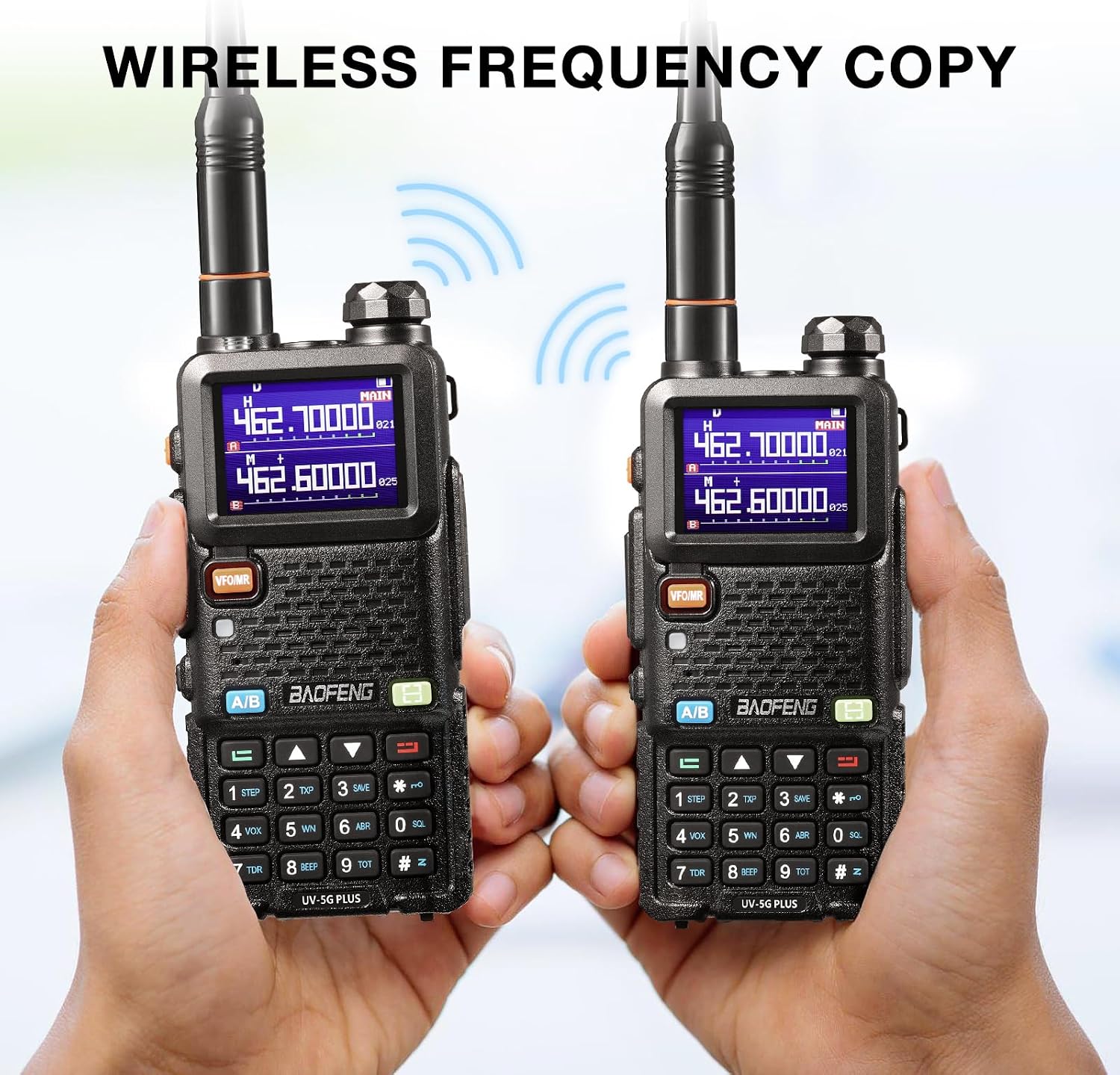 UV-5G Plus GMRS Handheld Radio, 999 CHs Chirp Compatible, 2 Pack | Long Range Repeater Capable, USB-C 2500mAh