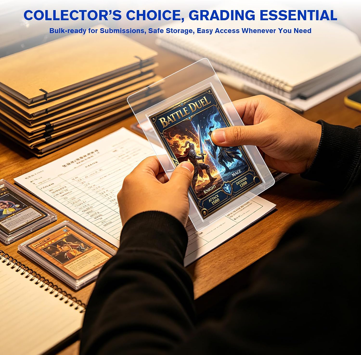 50ct Semi Rigid Card Holders & Sleeves - Trading Card Savers for Grading | Semi rigid Card Holder Protect Sleeves for